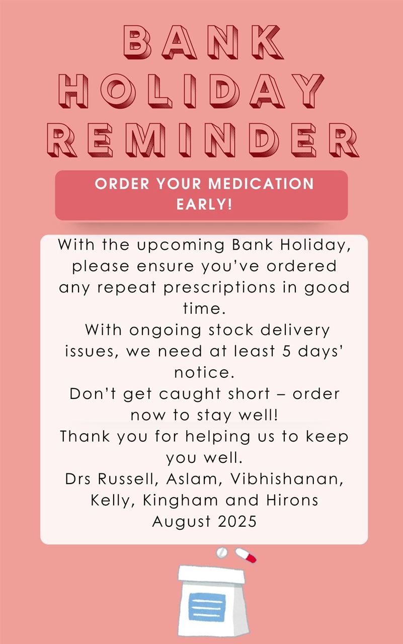 Bank Holiday Reminder